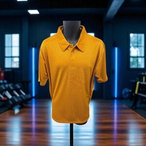 BAGAZIO MENS SOLID HONEY CASUAL 3 BUTTON SHORT SLEEVE PULLOVER POLO SHIRT BM1157